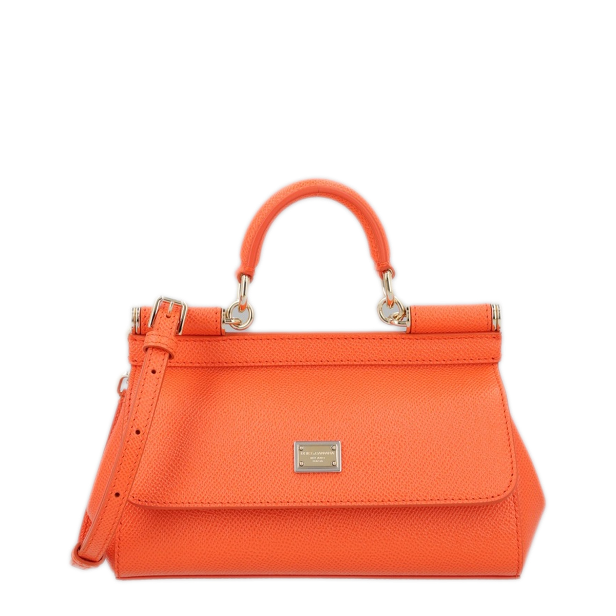 Sicily Calfskin Top-Handle Bag - Orange - Image 1