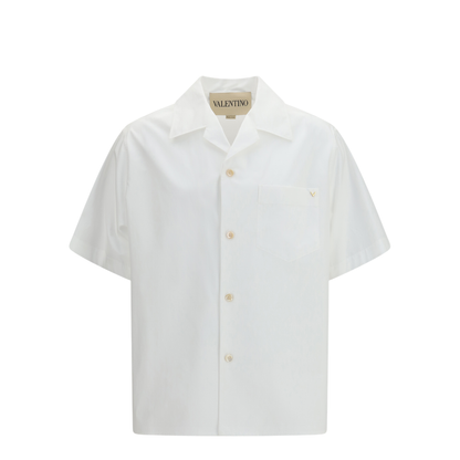 Cotton Poplin Bowling Shirt with VGold - Image 1
