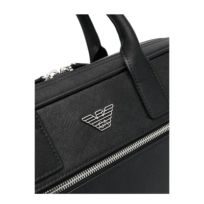 ASV Regenerated Saffiano Leather Business Bag - Black - Image 5