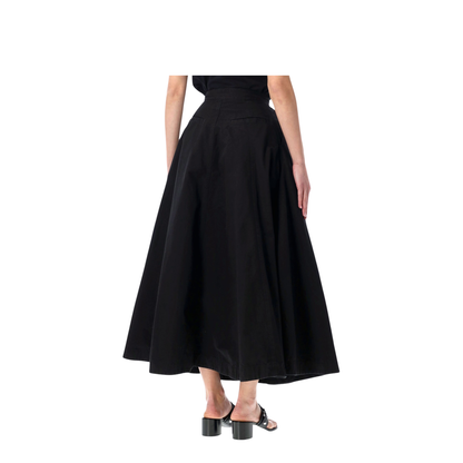 Godet Maxi Skirt in Black - Image 2