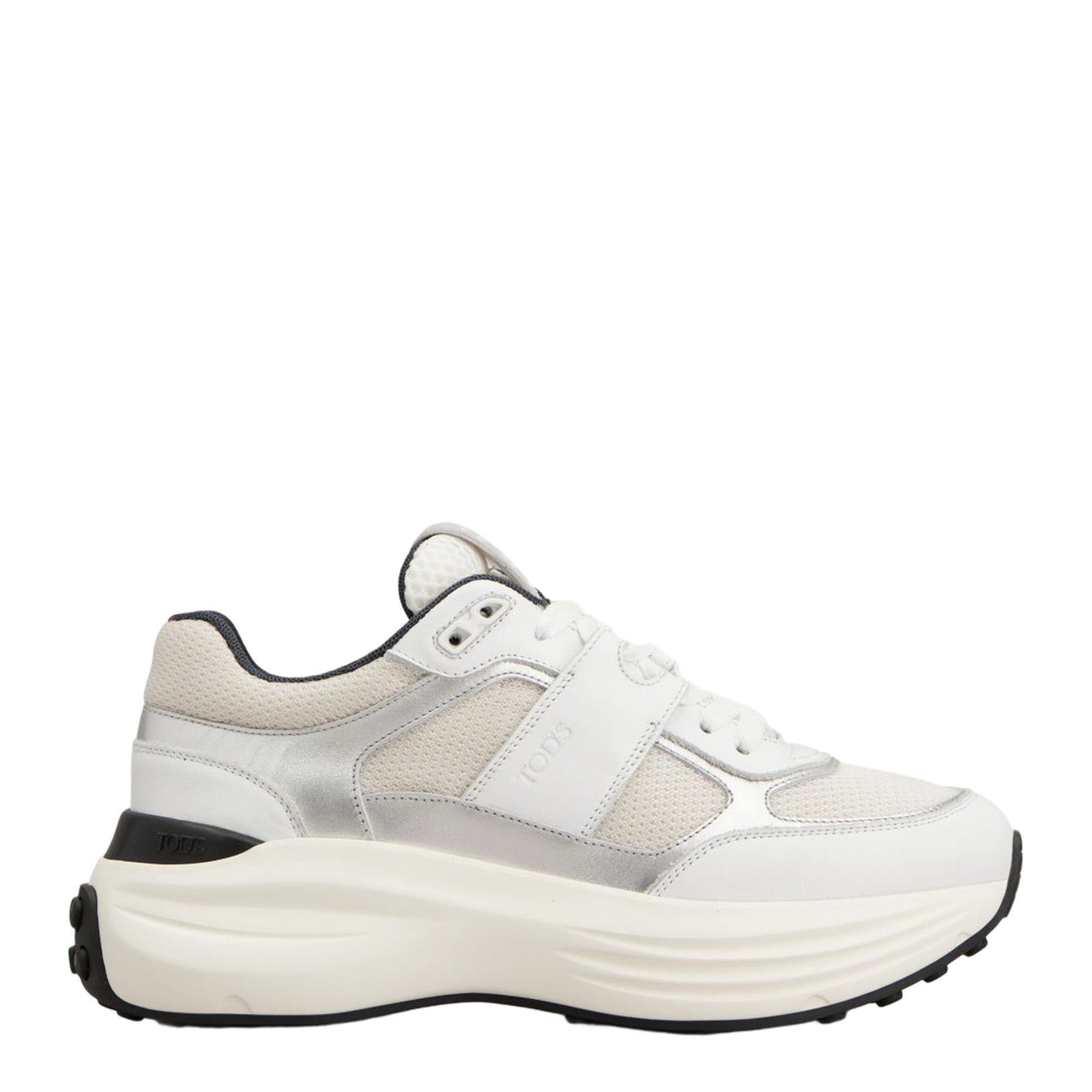 Sneakers in Leather and Fabric - Image 1