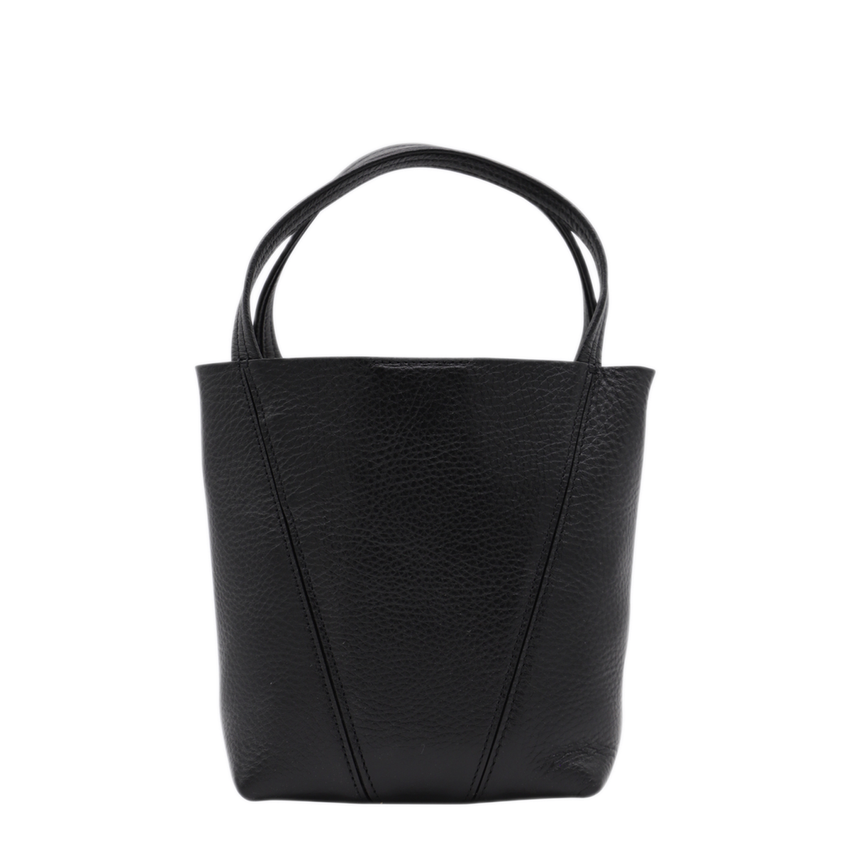 Spin Small Grained Cowhide Tote - Black - Image 4