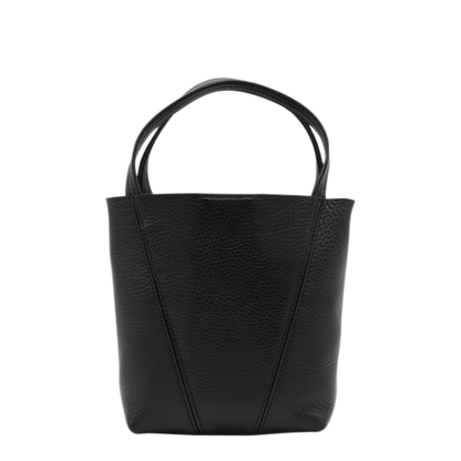 Spin Small Grained Cowhide Tote - Black - Image 4