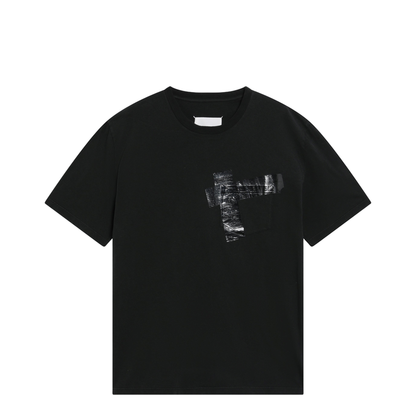 Taped Cotton Jersey T-Shirt In Black - Image 1