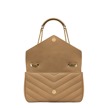 LOULOU Medium Lambskin Shoulder Bag - Natural Tan - Image 4