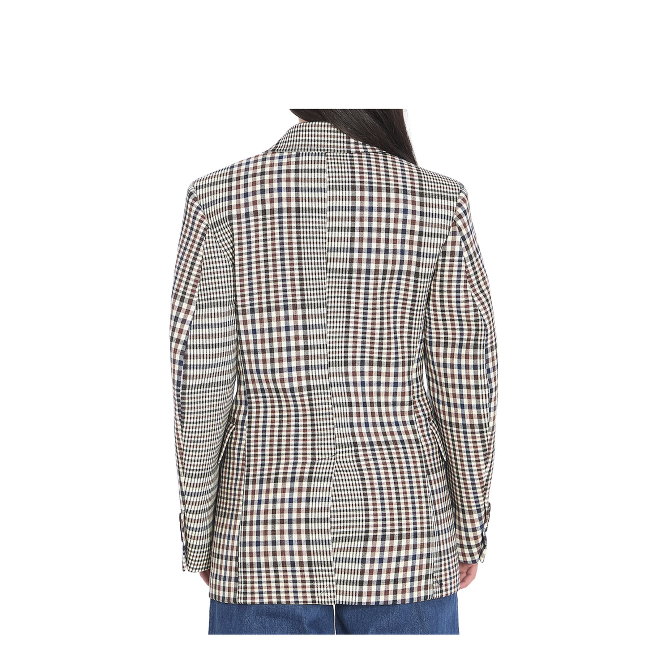 Double-Breasted Check Blazer - Image 4