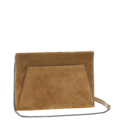Suede Clutch Bag Brown - Image 2