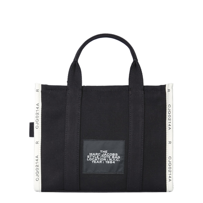 Jacquard Medium Woven Tote Bag - Black - Image 14