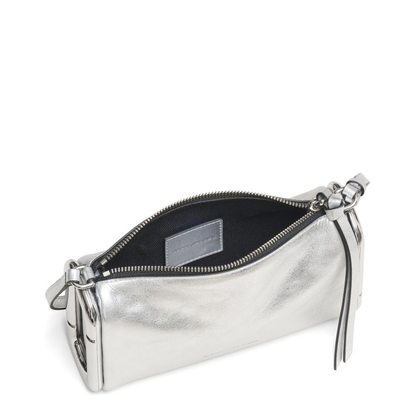 The Scene Small Metallic Leather Shoulder Bag - Silver - Image 3