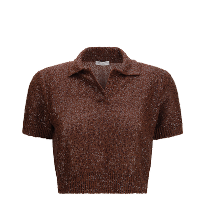 Linen Cashmere Silk Top with Sequins - Image 1