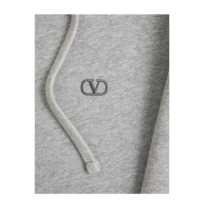 Cotton Hoodie with Vlogo Embroidery - Image 6