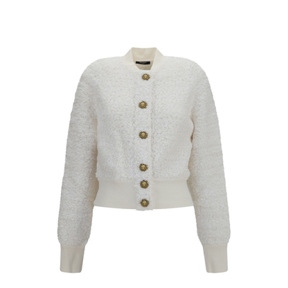 Tweed Bomber Jacket with Lion-Head Buttons - Image 1