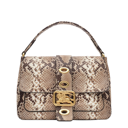 Rider Small Calfskin Shoulder Bag - Natural Beige/Dark Brown - Image 1
