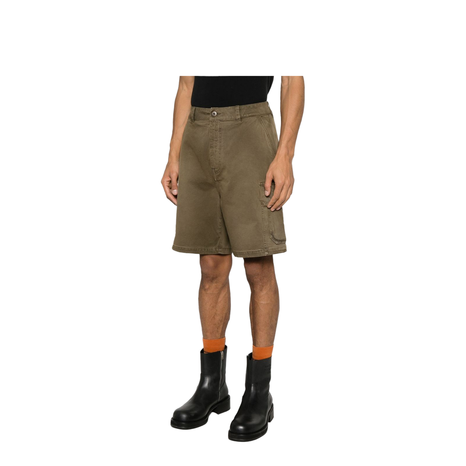 Cargo Shorts in Cotton Green - Image 3