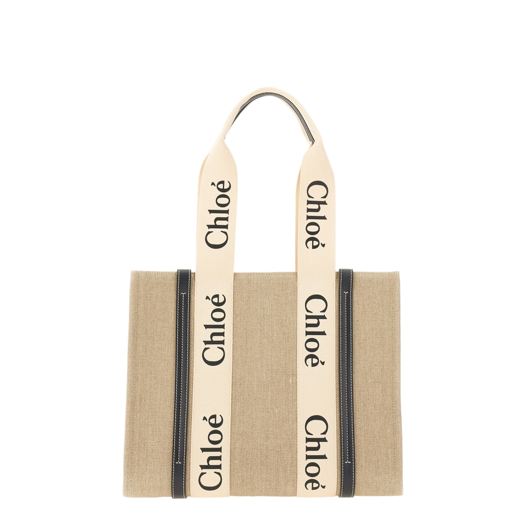 Linen Bag with Double Logo Handles - Image 1