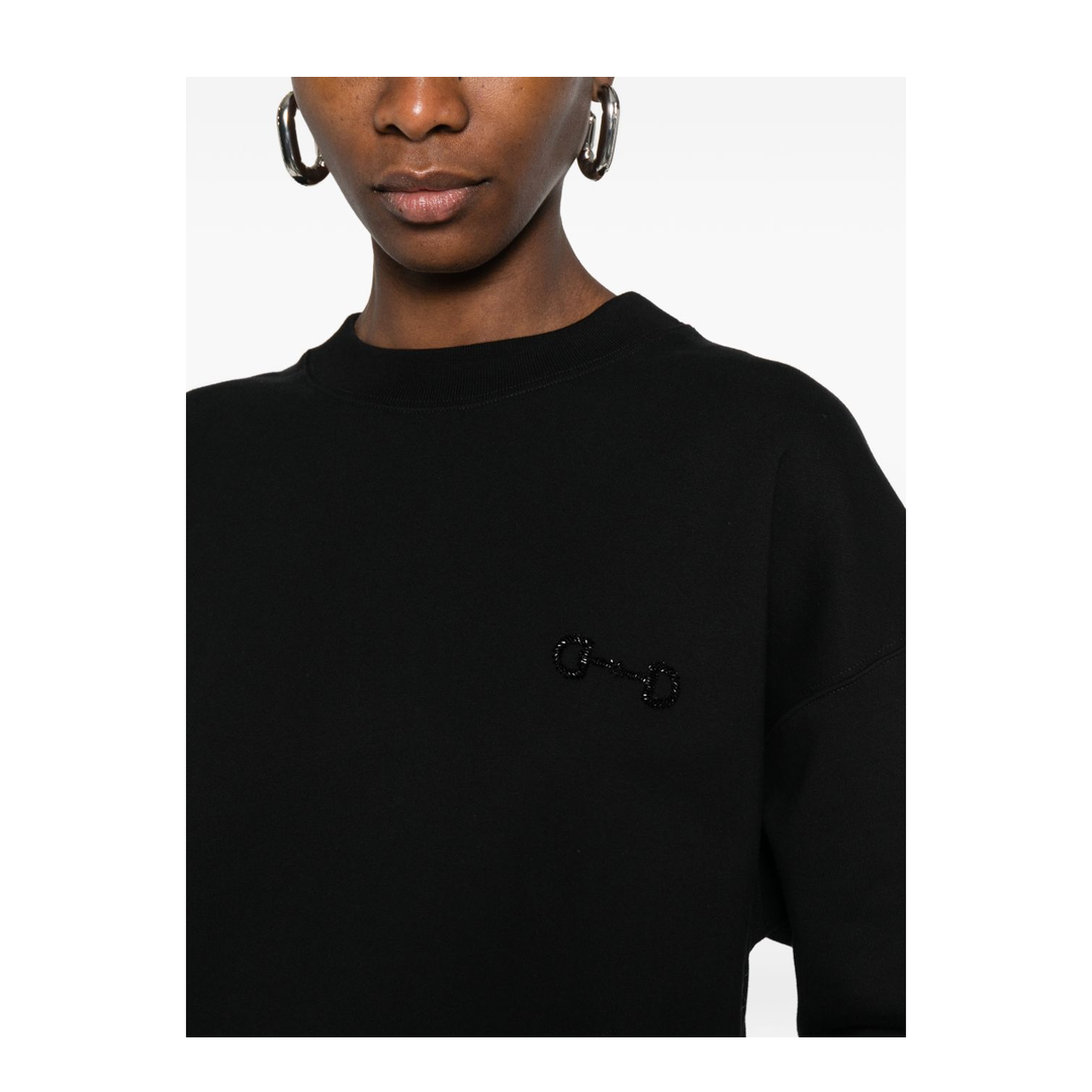 Long Sleeve Crew-Neck Boxy Sweater - Image 2