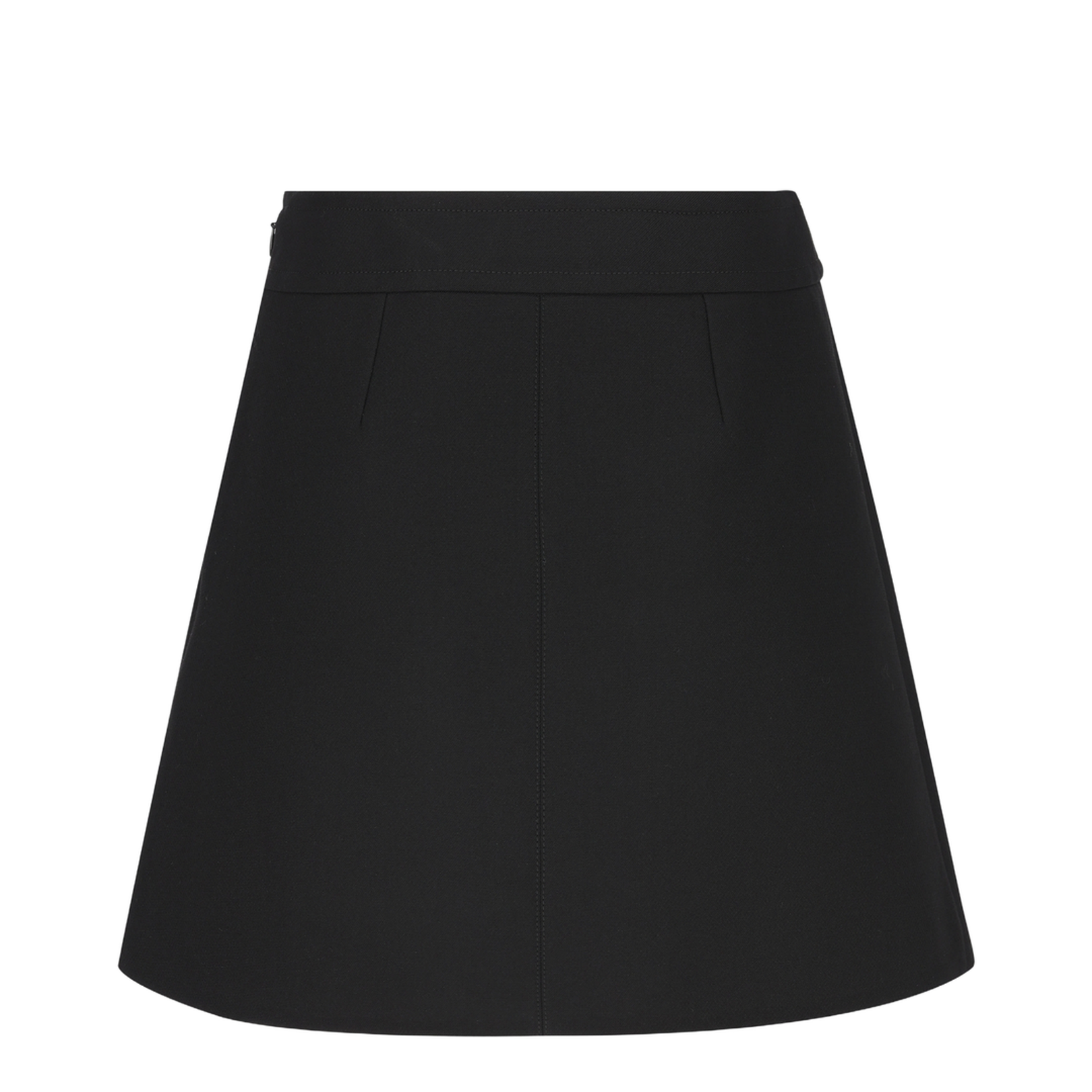 Trapeze Mini Skirt in Gauffered Double Wool - Image 2