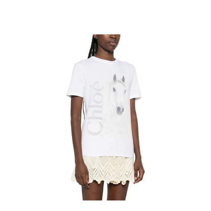 Faded Horse-Print Cotton Jersey T-Shirt - Image 2