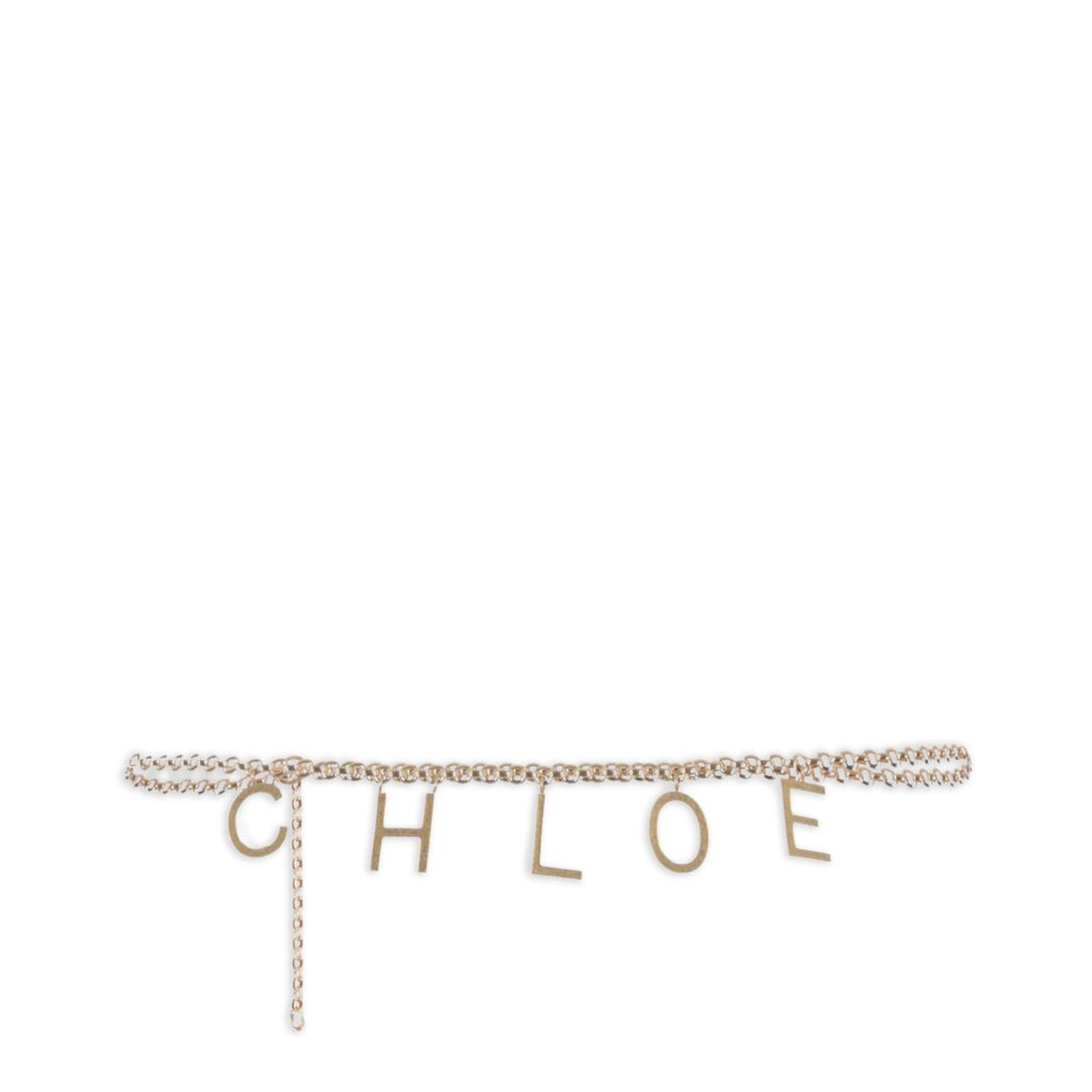 Gold-Tone Interlocking Chain Design Lettered Detailing Adjustable Length Clasp Fastening - Image 1