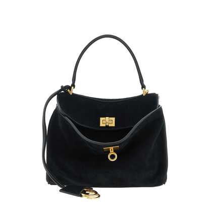 Black Suede Mini Rodeo Handbag - Image 1