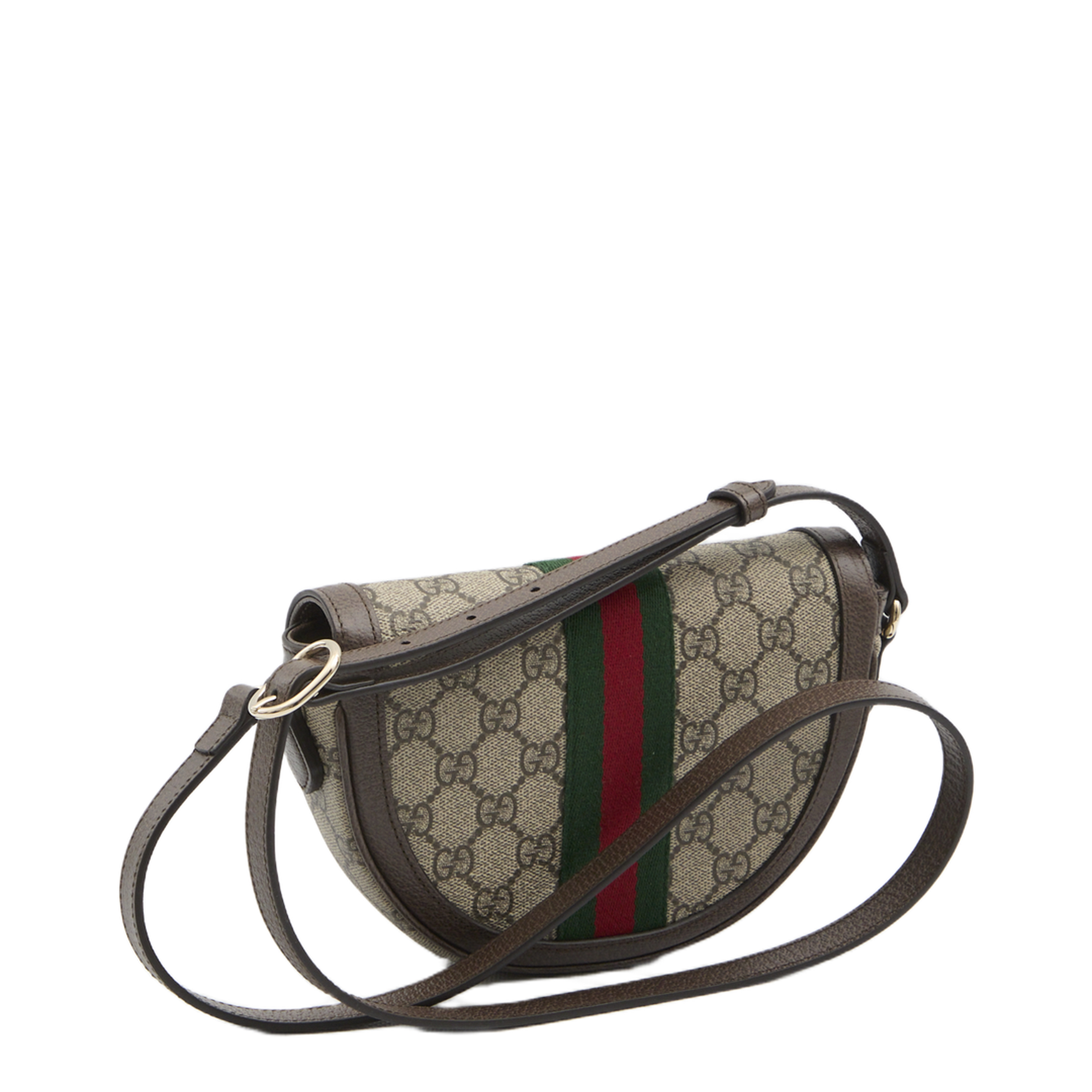 Ophidia Small GG Monogram Coated Fabric Shoulder Bag - Beige and Dark Brown - Image 2