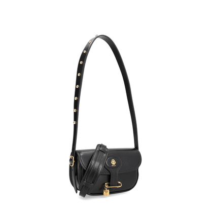 Safety-Pin-Detail Leather Shoulder Bag - Image 2
