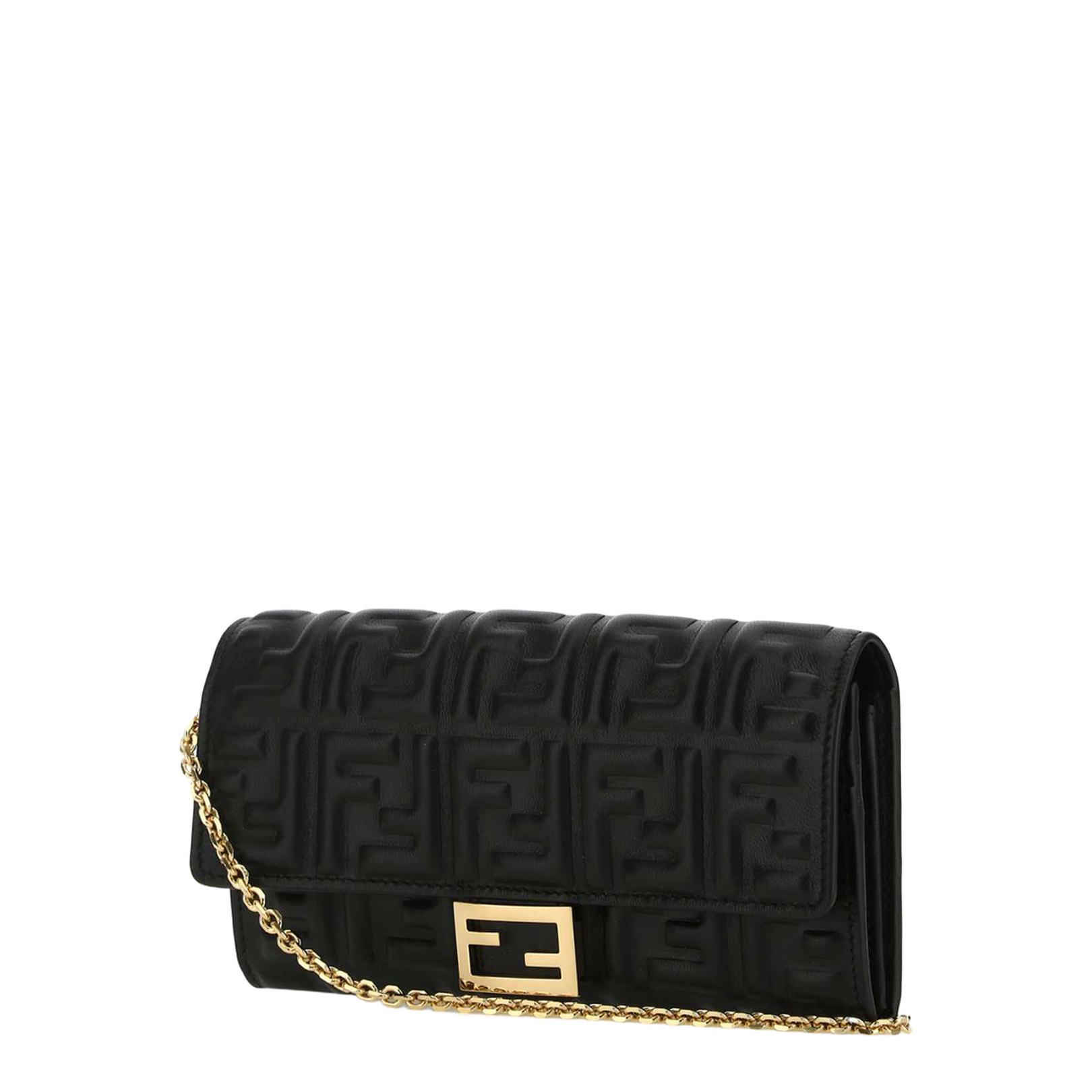 Fendi Baguette Wallet With Thin Chain Crossbody Strap - Image 2