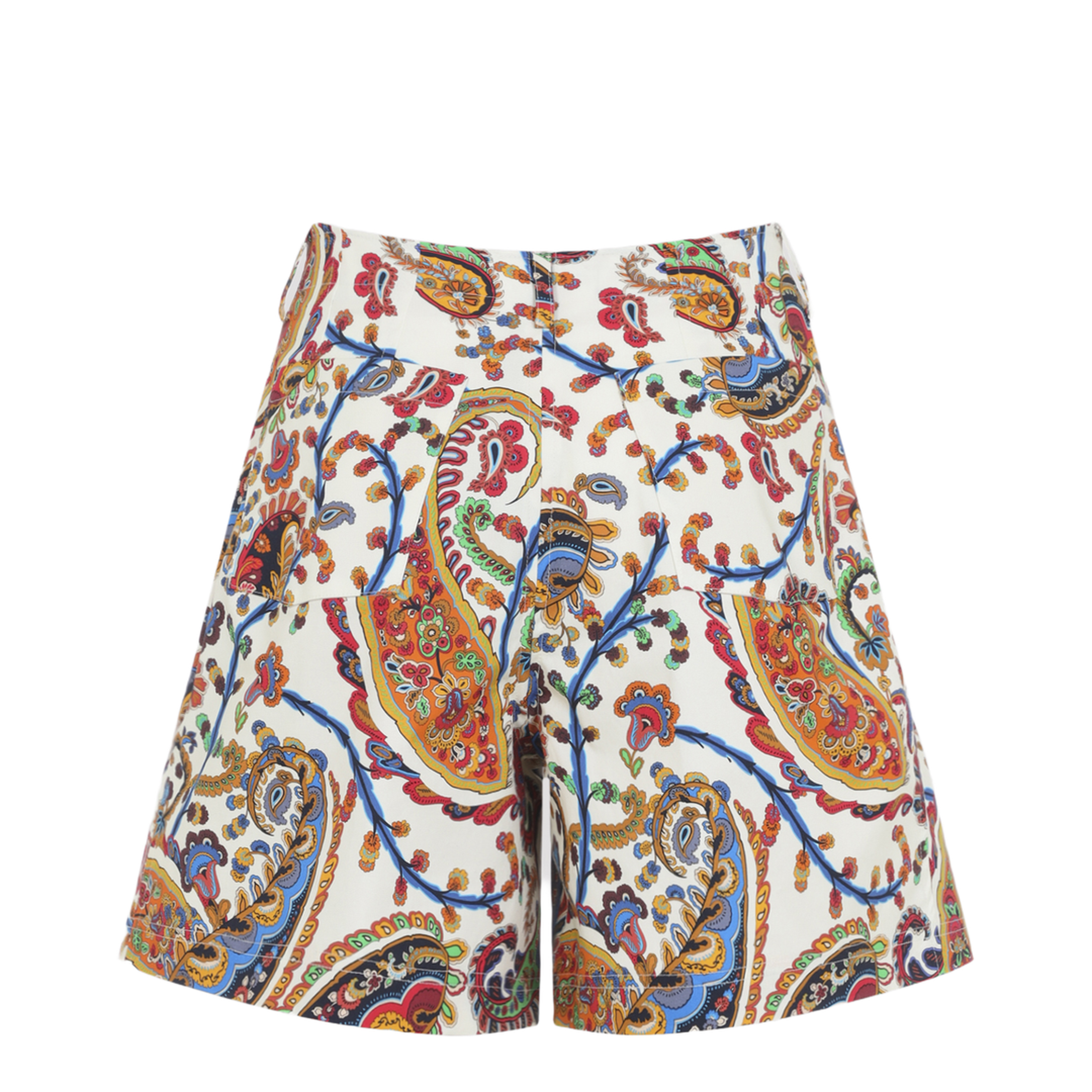 Pleated Shorts With Back Patch Pockets - Image 4