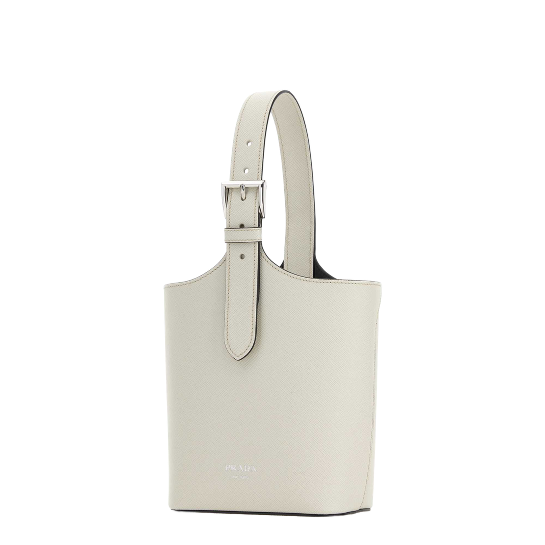 Small Leather Shoulder Bag - Talco/Nero - Image 2