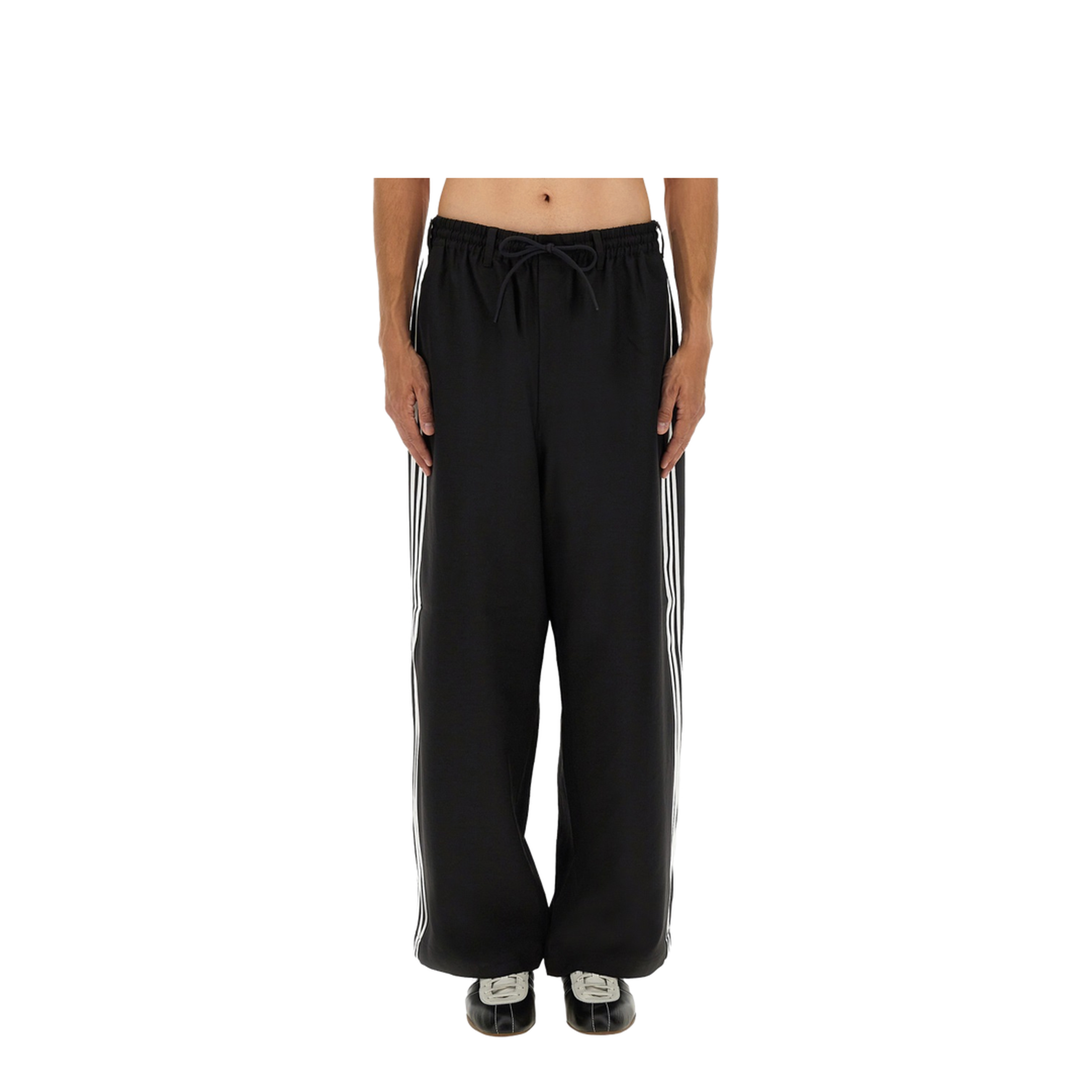 Black Drawstring Fastening Wide Leg Trousers - Image 1