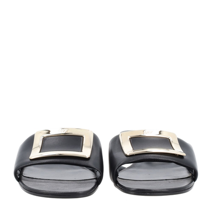 Square Buckle Leather Slides - Image 3
