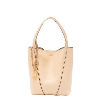 Spin Small Calf Leather Tote - Petal Beige - Image 1