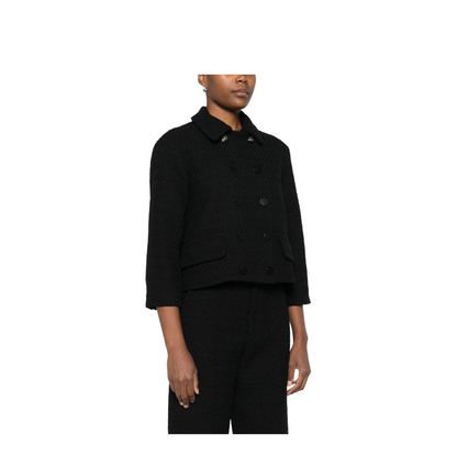 Wool Tweed Double-Breasted Blazer - Image 2