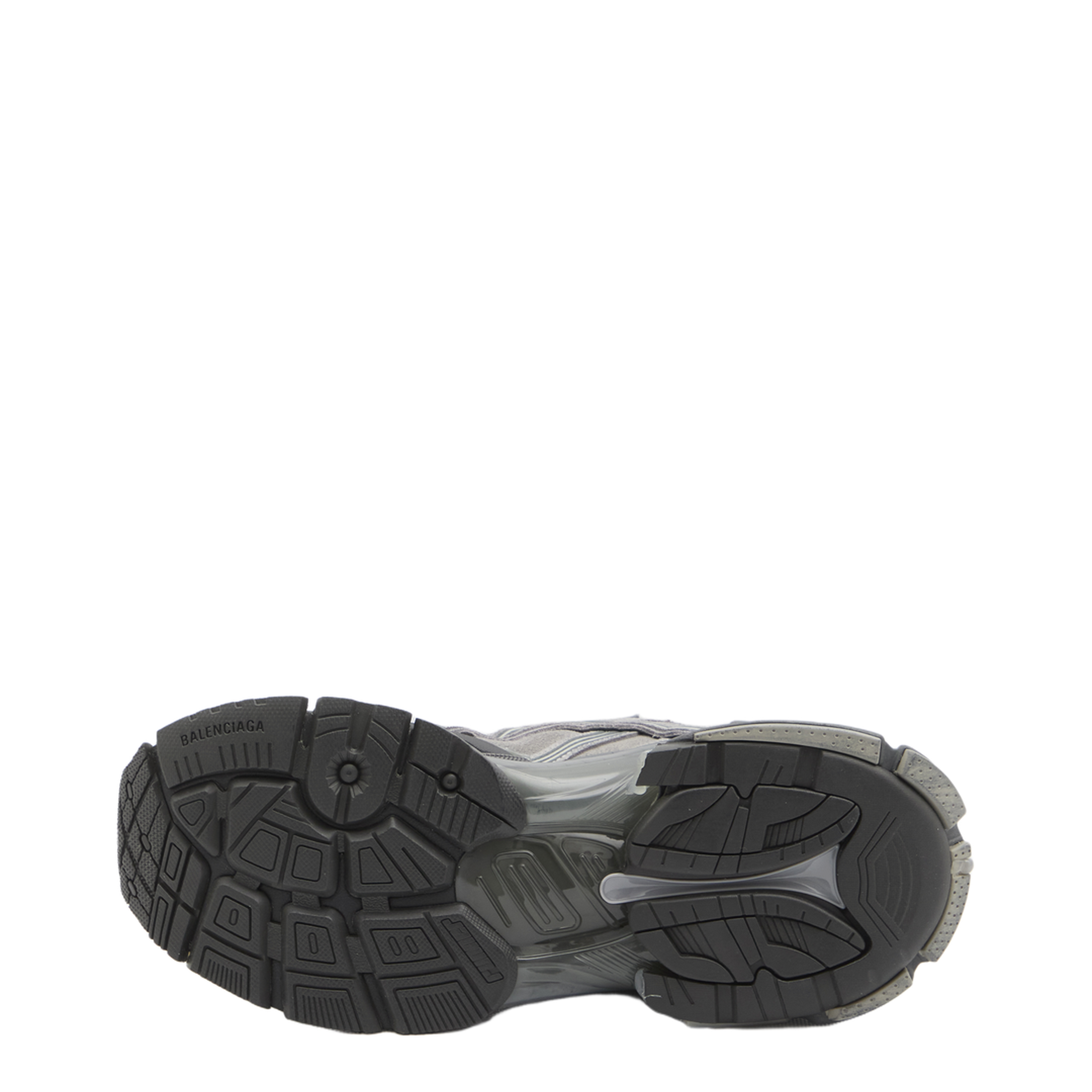 Runner Sneakers in Grey Leather and Textile - Image 4