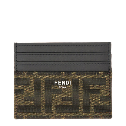 FF Jacquard Card Holder Leather Brown - Image 3