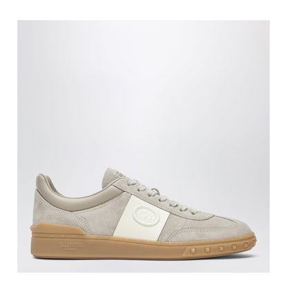 Upvillage Mixed-Material Sneakers in Beige and Ivory - Image 1