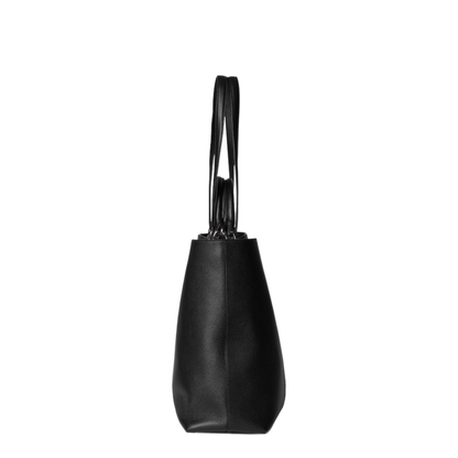 Maxi Leather Tote Bag With Web - Black - Image 3