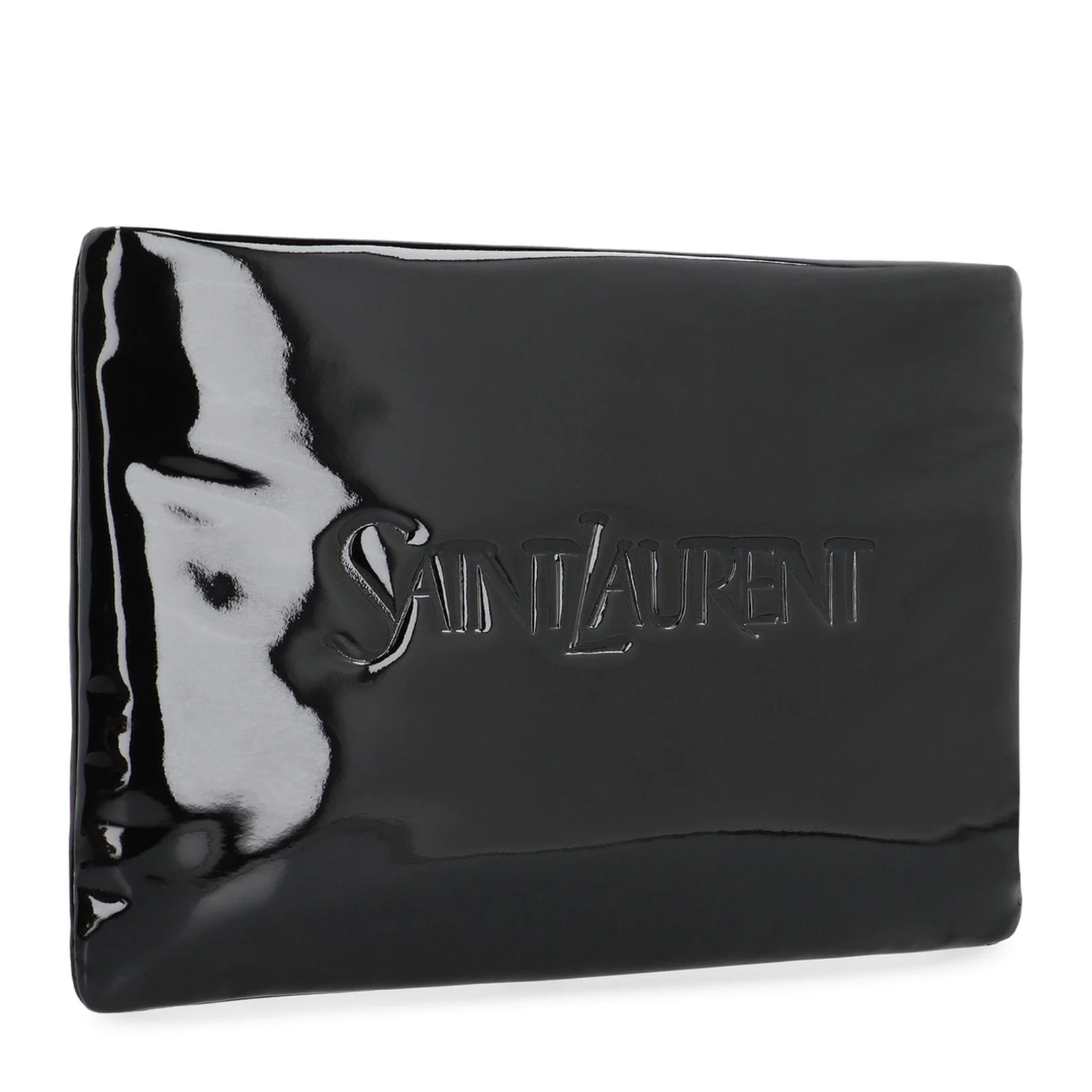 Puffy Small Leather Clutch Bags - Black - Image 3