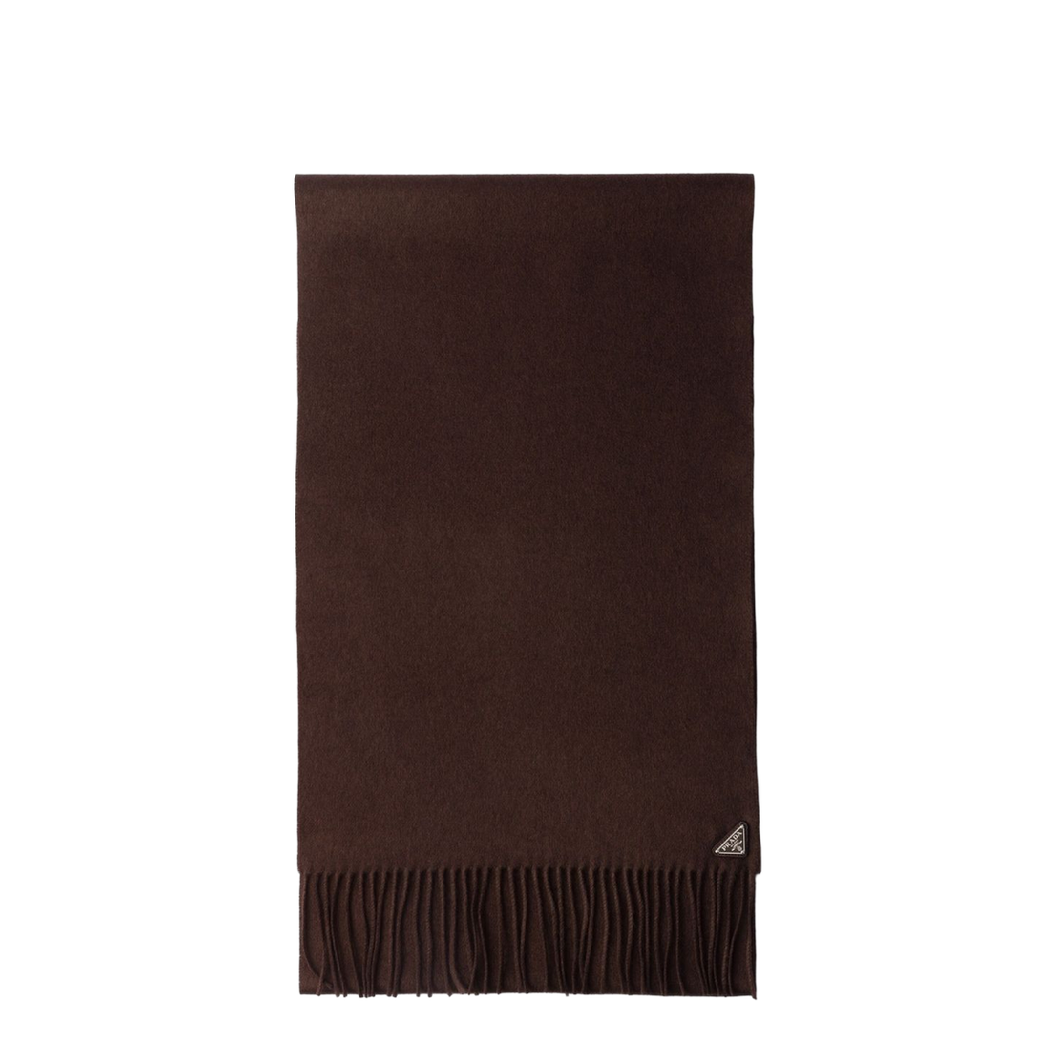 Brown Silk and Cashmere Scarf - Image 1