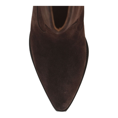 Pointed Toe Dark Brown Wooden Heel - Image 2