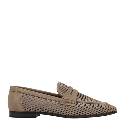Brown Loafers in Sparkling Net Leather - Image 1