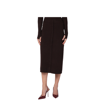 Brown Midi Skirt in Wool Blend - Image 1