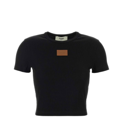 Ribbed Logo-Patch T-Shirt - Image 1