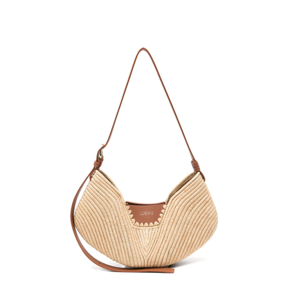 Swing Medium Raffia Calfskin Shoulder Bag - Natural/Tan - Image 1