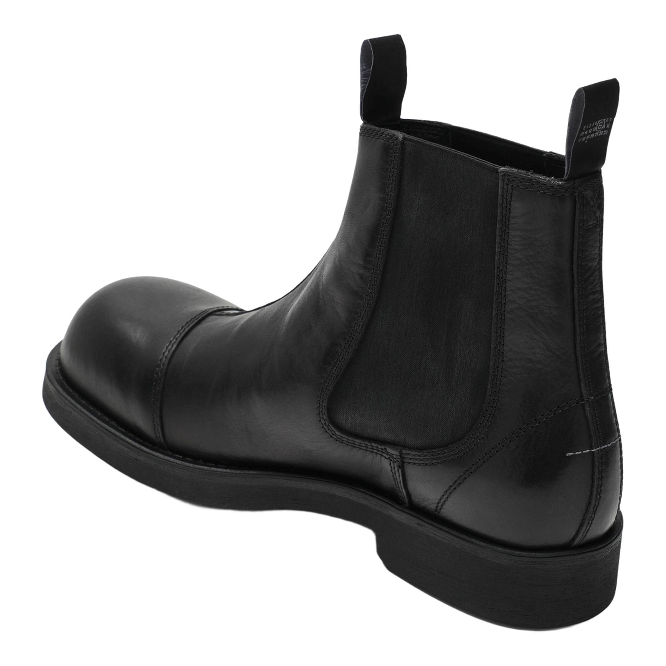 Black Leather Chelsea Biker Boots - Image 2