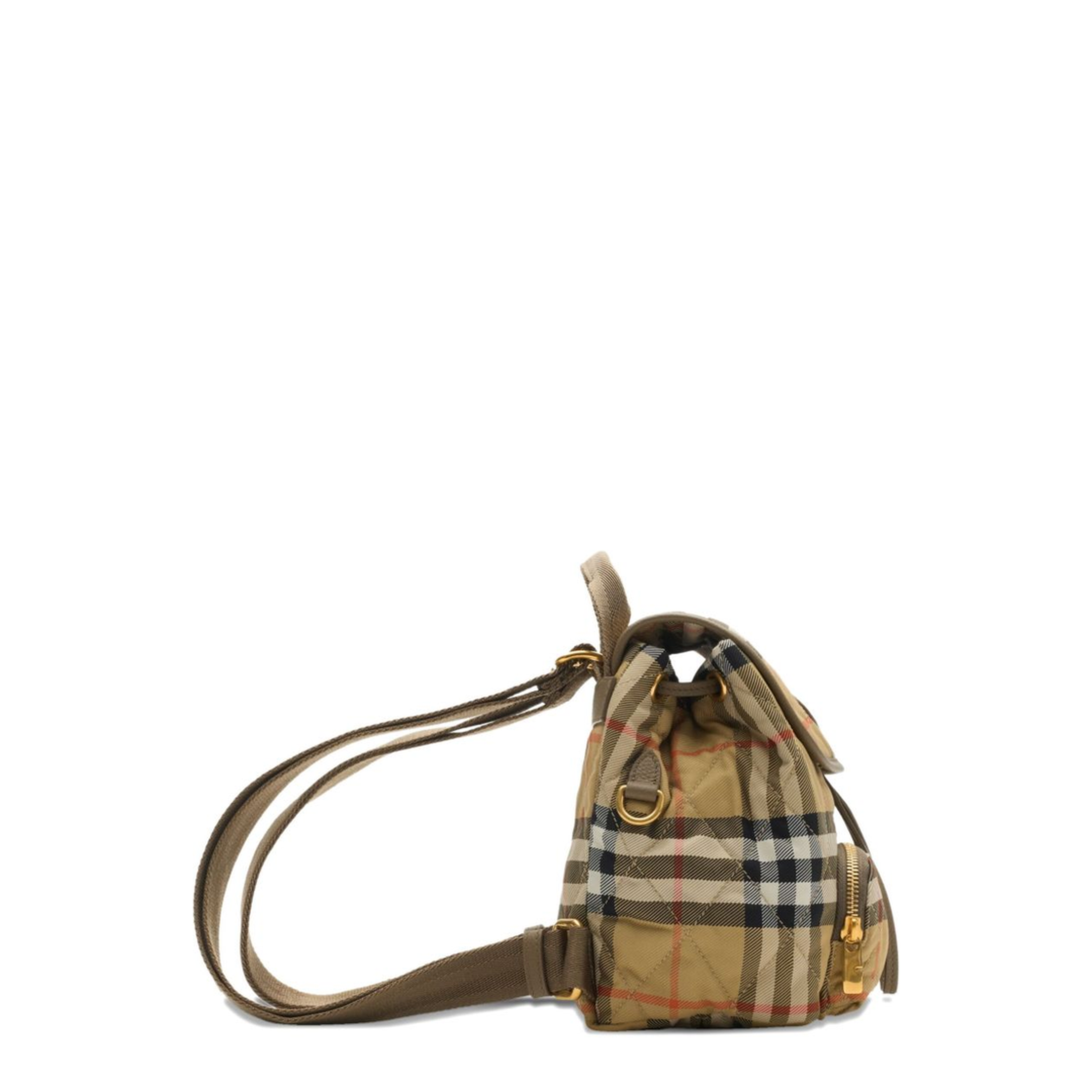 Horseshoe Mini Quilted Polyamide Backpack - Sand Beige - Image 2