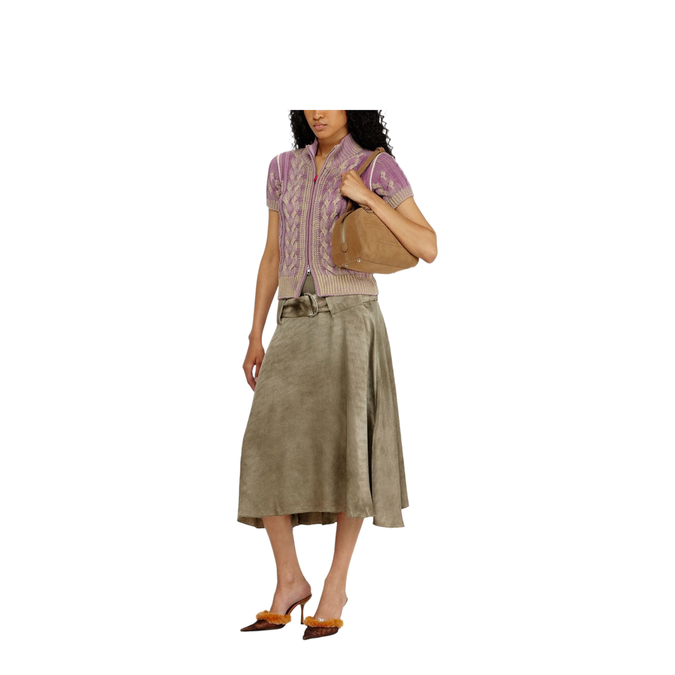 1DR Dome One Size Suede Shoulder Bag - Beige - Image 4