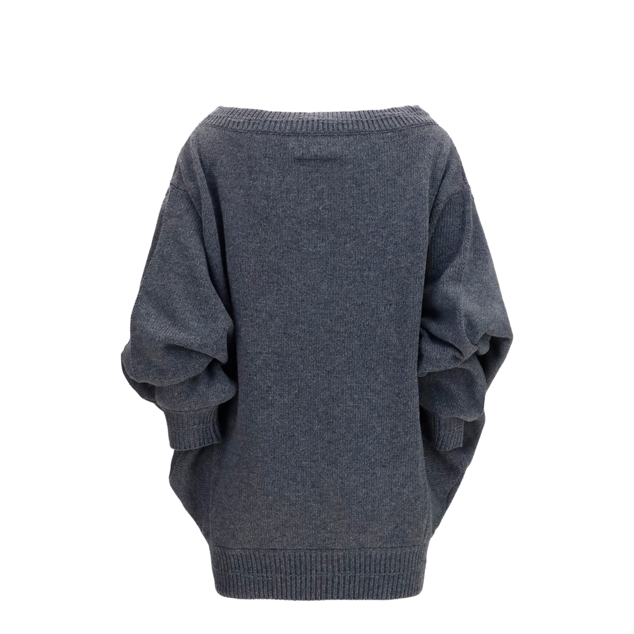 Wool-blend Mini Dress with Wide Sleeves - Image 2