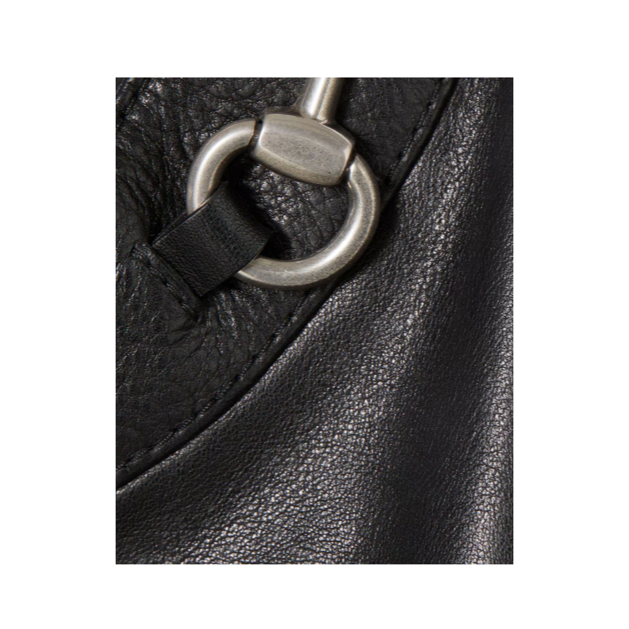 Leather Jacket with Horsebit in Black - Image 2