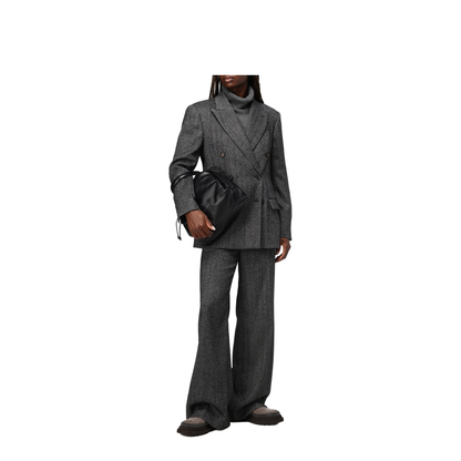 Loose Sartorial Chevron Carded Techno Wool Trousers - Image 4